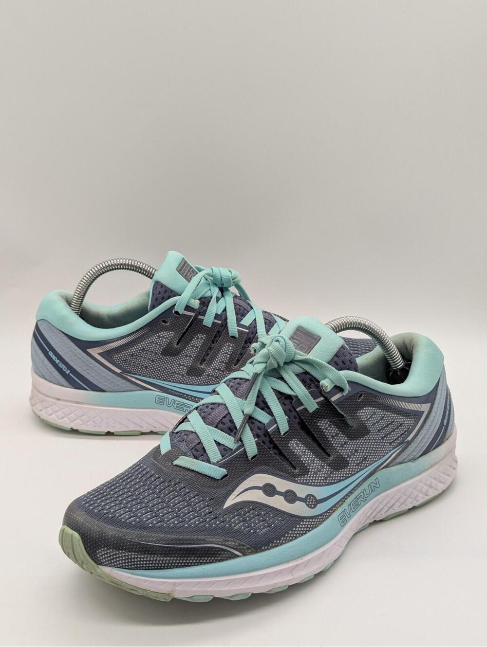 Women's Size 10  Saucony GUIDE ISO 2 Running Shoes Gray Blue White Teal S10464-1